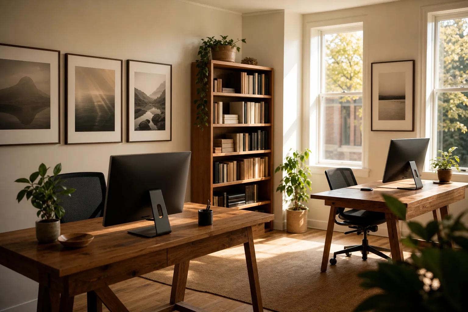 The EditFrame studio office in Tallinn with calibrated monitors and camera gear
